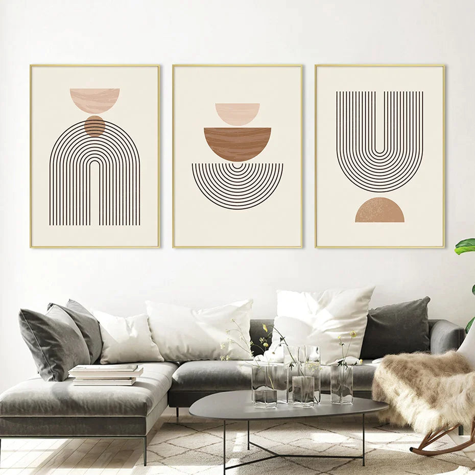 Affiches style nordique minimaliste avec formes géométriques